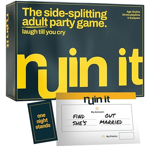 Ruin It - Adult Party Games- Party Games for Adults - Party Games- Fun Board Game for Adults - Game Night Games - Fun Game for Group Game Night Ages 18 + (3-8 Players)