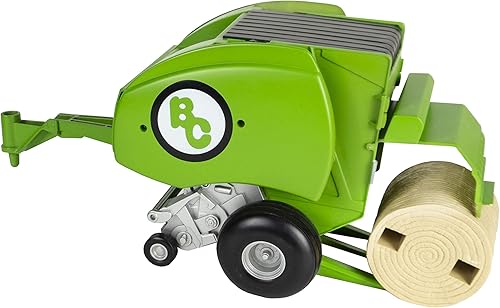 Miniatura 5 de Big Country Toys Paquete de tractor y empacadora, escala 120, juguetes de granja, tractor de juguete verde, bala de heno con agujeros, plástico