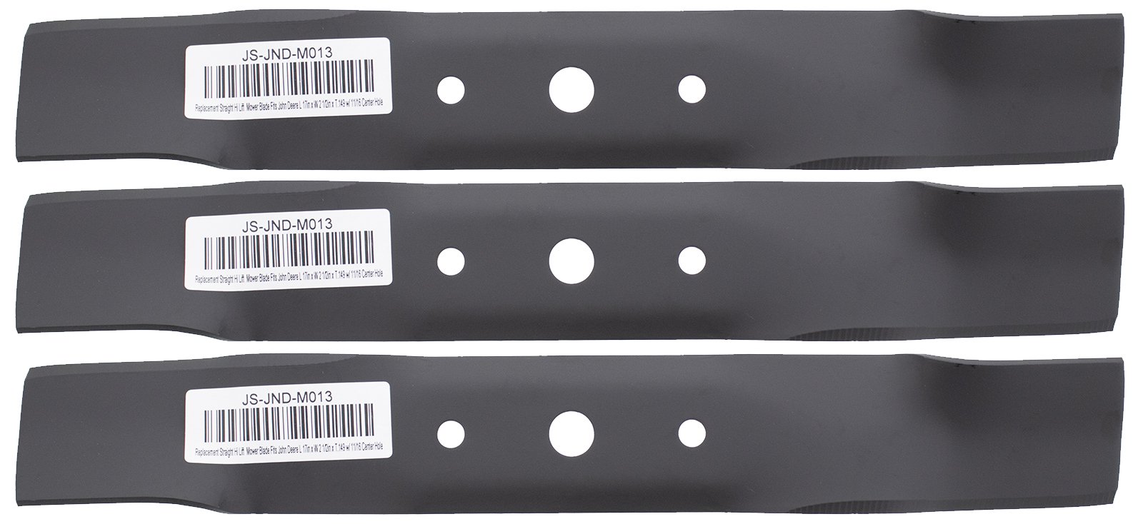 Erie Outdoor Power Equipment 3 Cuchillas de cortacésped para John Deere L120 L130 GX20250 GY20568 Scotts L2048 L2548 48" Deck