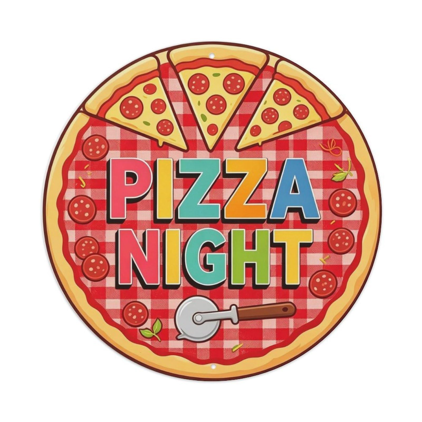 Kitchen Pizza Night Metal Tin Sign Plaque