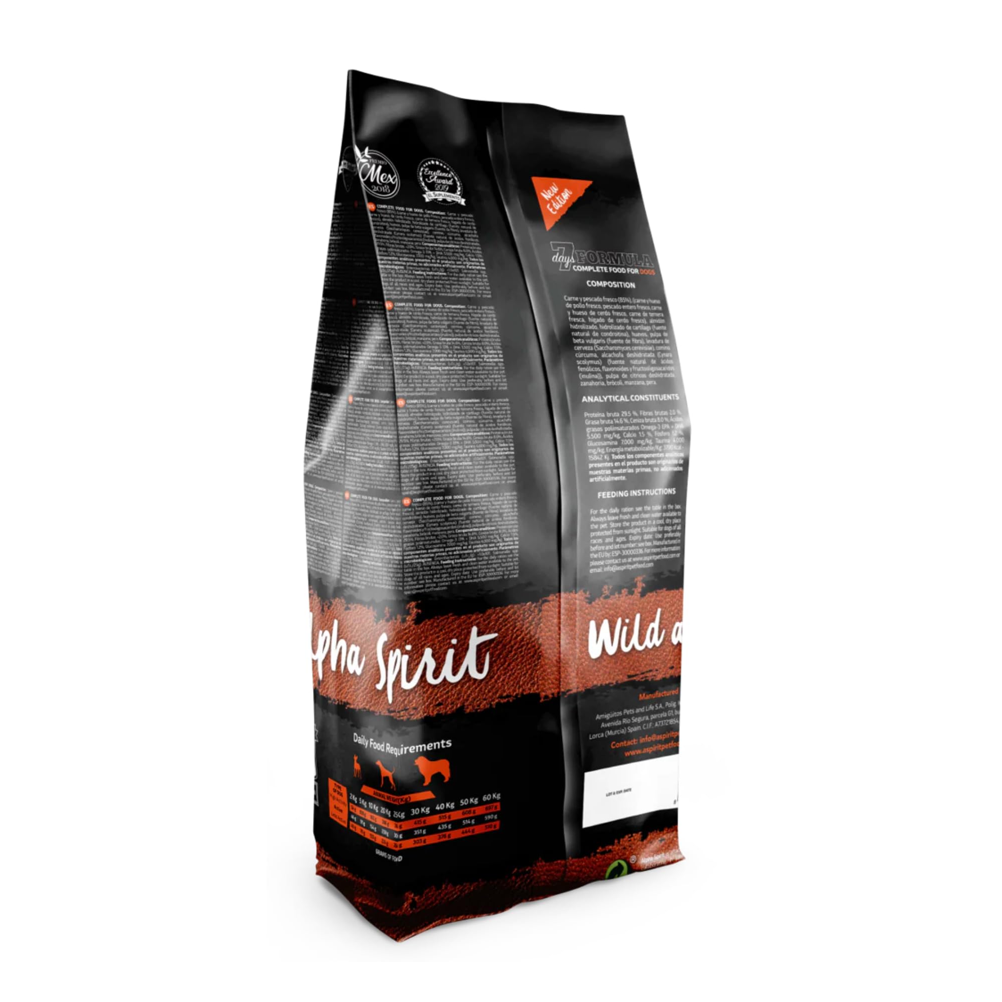 Alpha Spirit Fórmula 7 Días Pienso Natural para Perros 12 KG - Comida Seca para Perros Sin Cereales, Hipoalergénico, Alta Energía, Adultos y Cachorros, Grain Free, Variety Pack, Alta Proteína