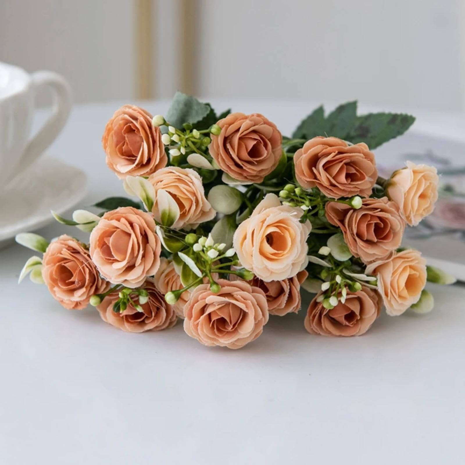 Bouquet de mariage en soie fleurs artificielles multi-têtes haut de gamme