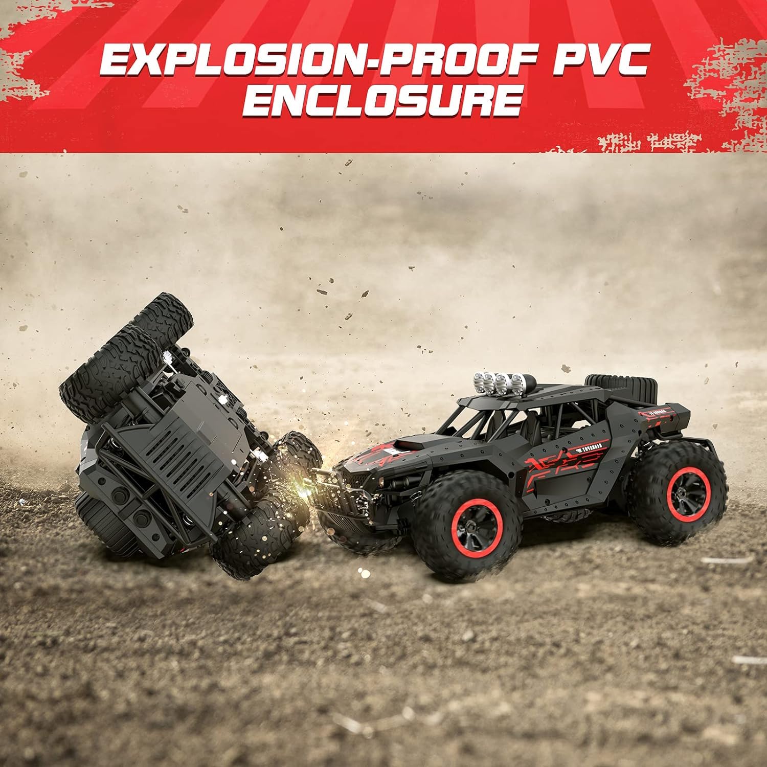 Macchina Telecomandata 2,4GHz con Due Batterie di 70 minuti Auto Telecomandata Alta Velocità Off Road Vehicle 20KM / H RC Auto 1:16 di Tutto Terreno,Perfetto Regalo per Bambini e Ragazzi