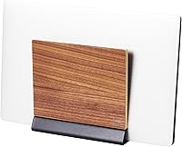 Vista 9 de YAMAZAKI Home Rin - Soporte portátil para computadora portátil para escritorio en dormitorio u oficina, estación de almacenamiento de madera, acero