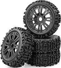 Aimrock 4PCS 1/8 RC Buggy Wheels & Tires 17mm Wheel Hex Pre-glued for Arrma Typhon 6S 3S Talion 6S Team Losi HPI RC Off Road Car