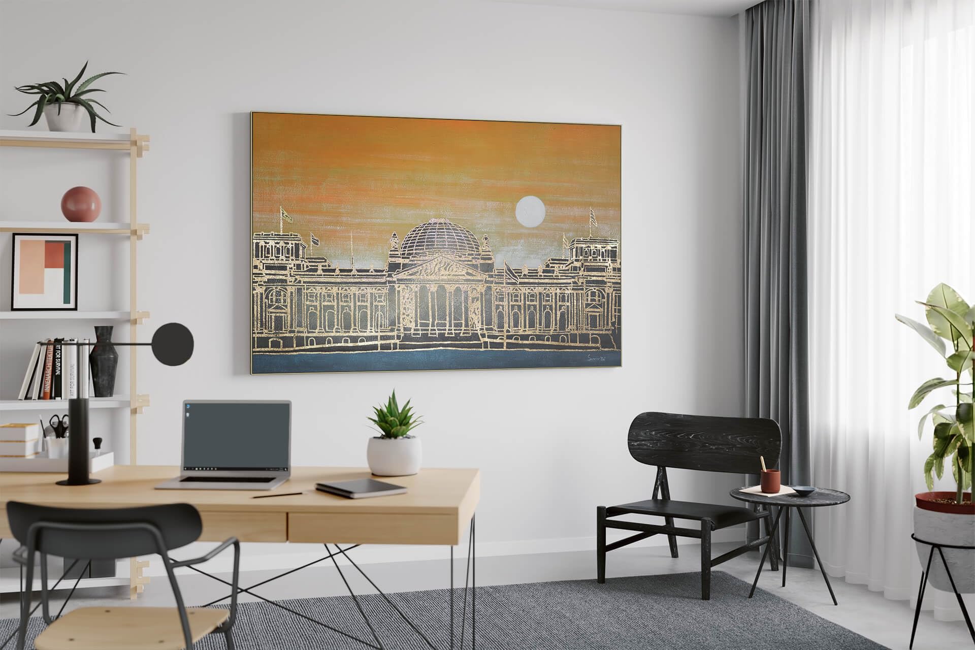 KunstLoft Obraz Olejny 'Palace of Polity' 180x120cm | Oryginalne Nowoczesne Ręcznie Malowane Obrazy | Nowoczesny | | Duży Obraz na Płótnie