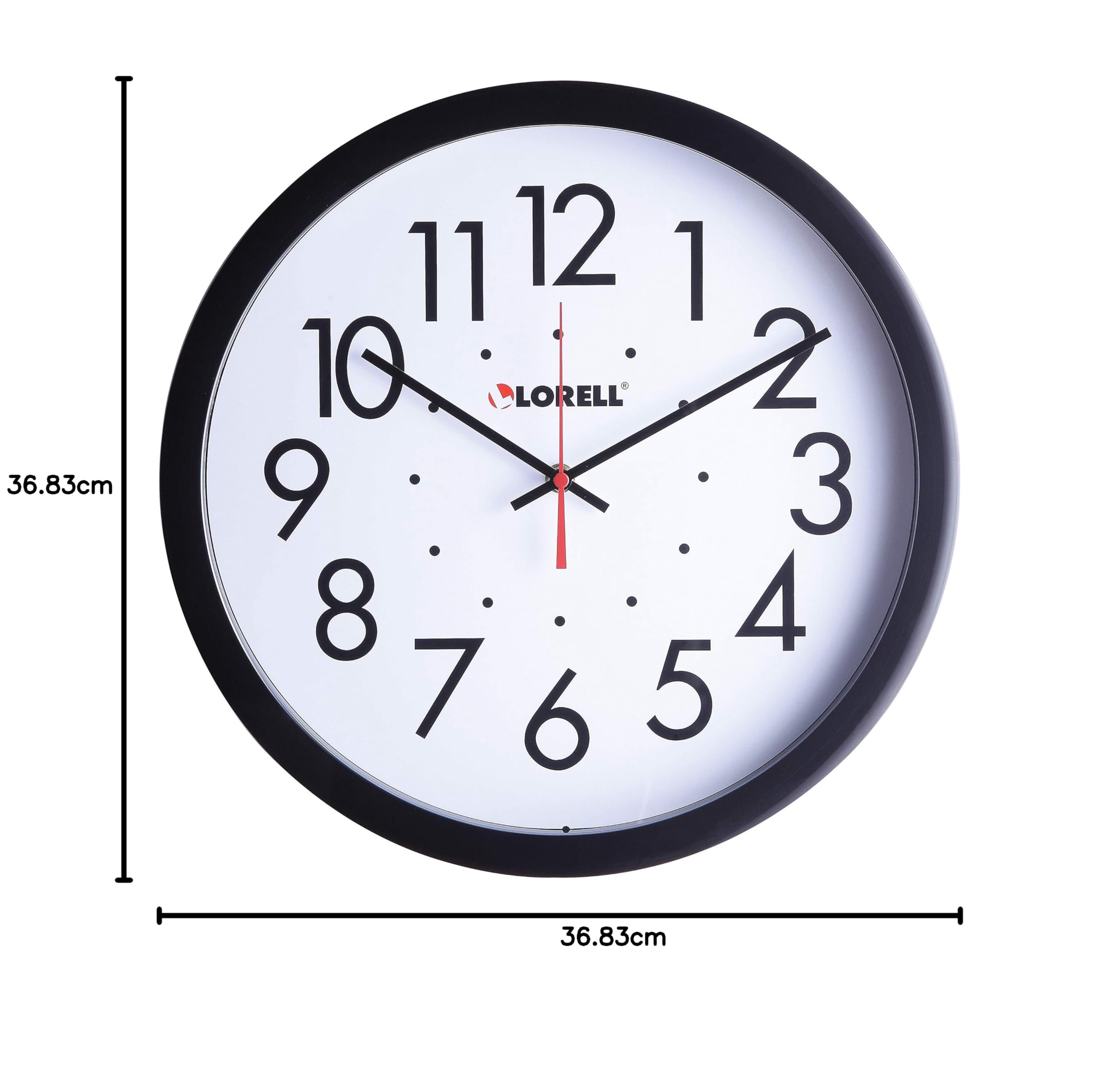 Lorell Reloj, 14-1/2 Pulgadas, Negro