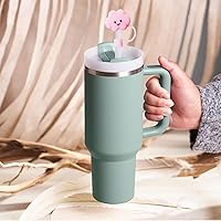 Vista 6 de 3 tapas de pajita, cubierta de popote Stanley de 0.4 pulgadas/0.394 in, cubiertas de paja Stanley reutilizables, protector de popote Stanley