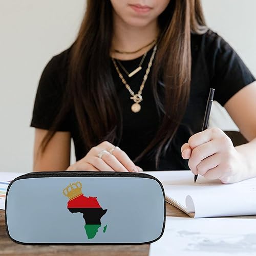 Miniatura 6 de Pan African Pride Pencil Case for Work Office PU Leather Pen Bag Cosmetic Pouch with Zip