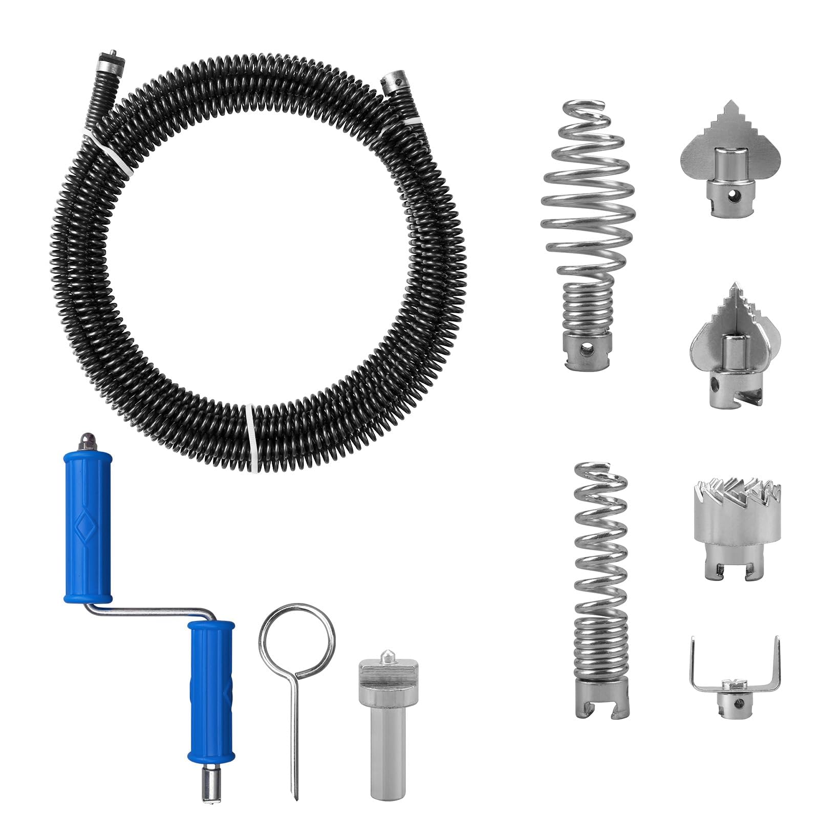 Photo 1 of Drain Snake, Drain Auger with Drill Attachment, 16.4 Feet By 12 MM Plumbing Snake Auto Feed Flexible Hair Drain Clog Remover for Kitchen, Bathrom and Shower Sink