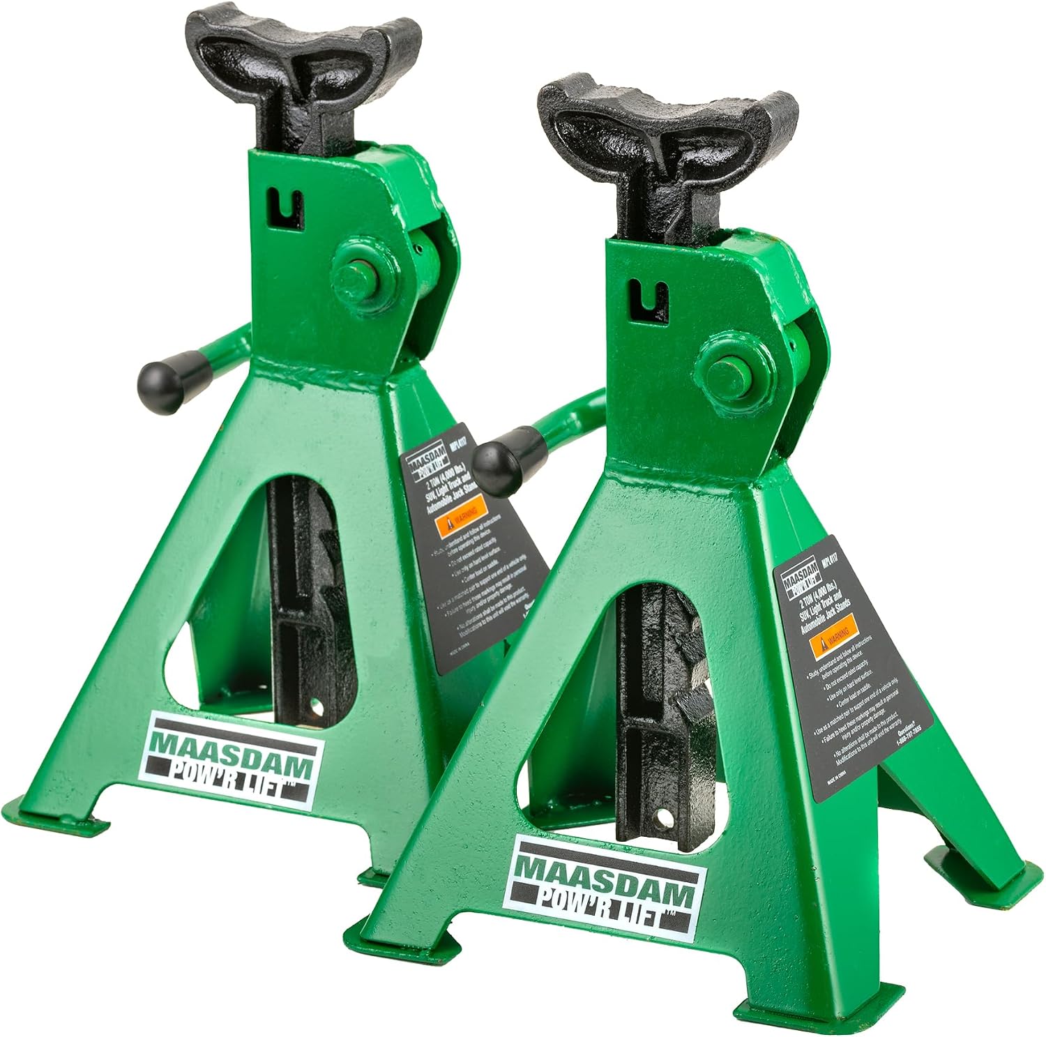 Maasdam MPL4117 Jack Stand Pair, 2 Ton Weighing Capacity, Green