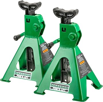 Maasdam MPL4117 Jack Stand Pair, 2 Ton Weighing Capacity, Green