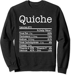Quiche Nutrition Facts Funny Thanksgiving Christmas Food Sweatshirt