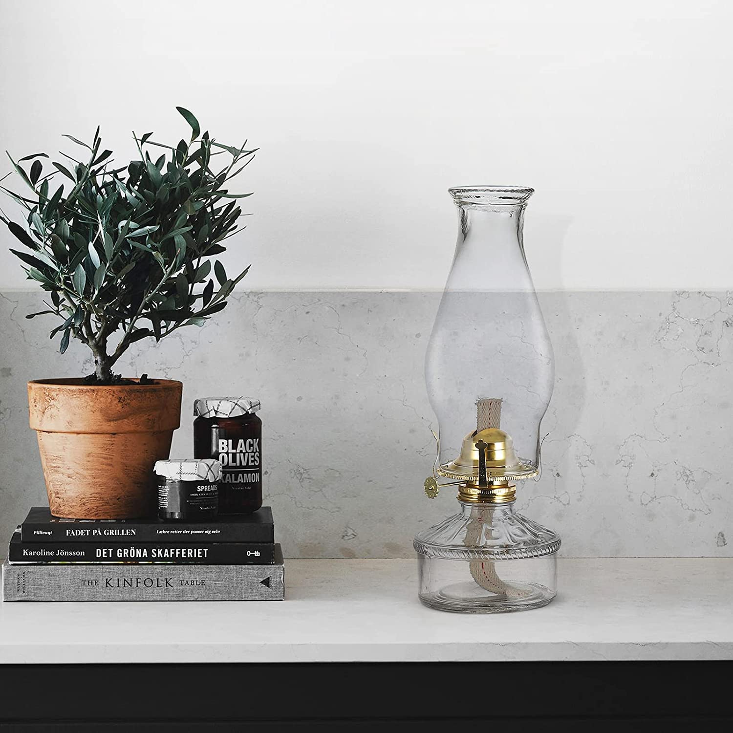 Glas Öllampe Vintage - Windfeste Petroleumlampe 33cm Für Romantische Beleuchtung