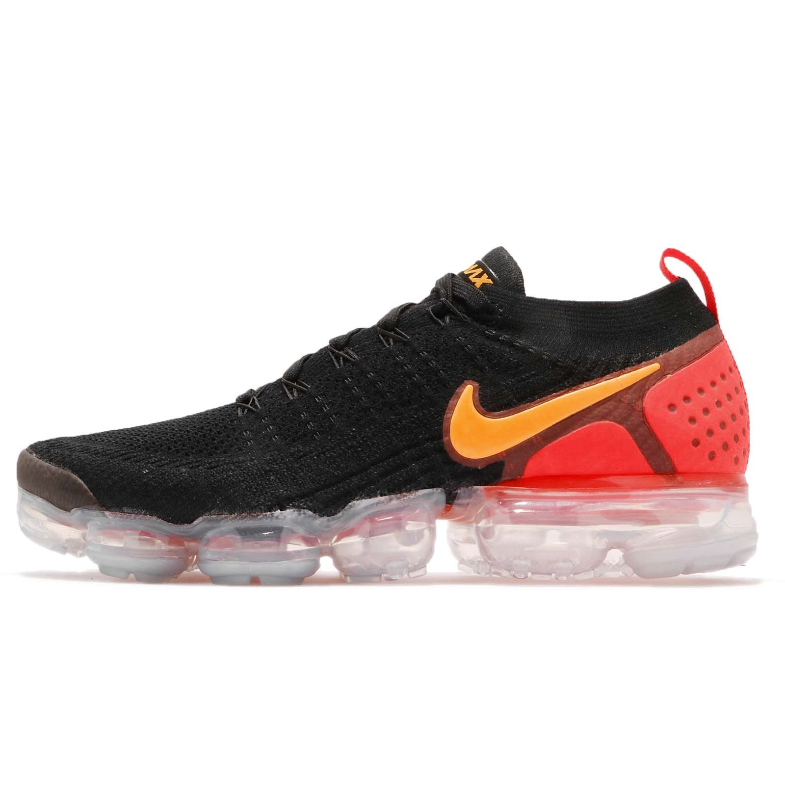 Nike Mens Air Vapormax Flyknit Black Total Crimson Hot