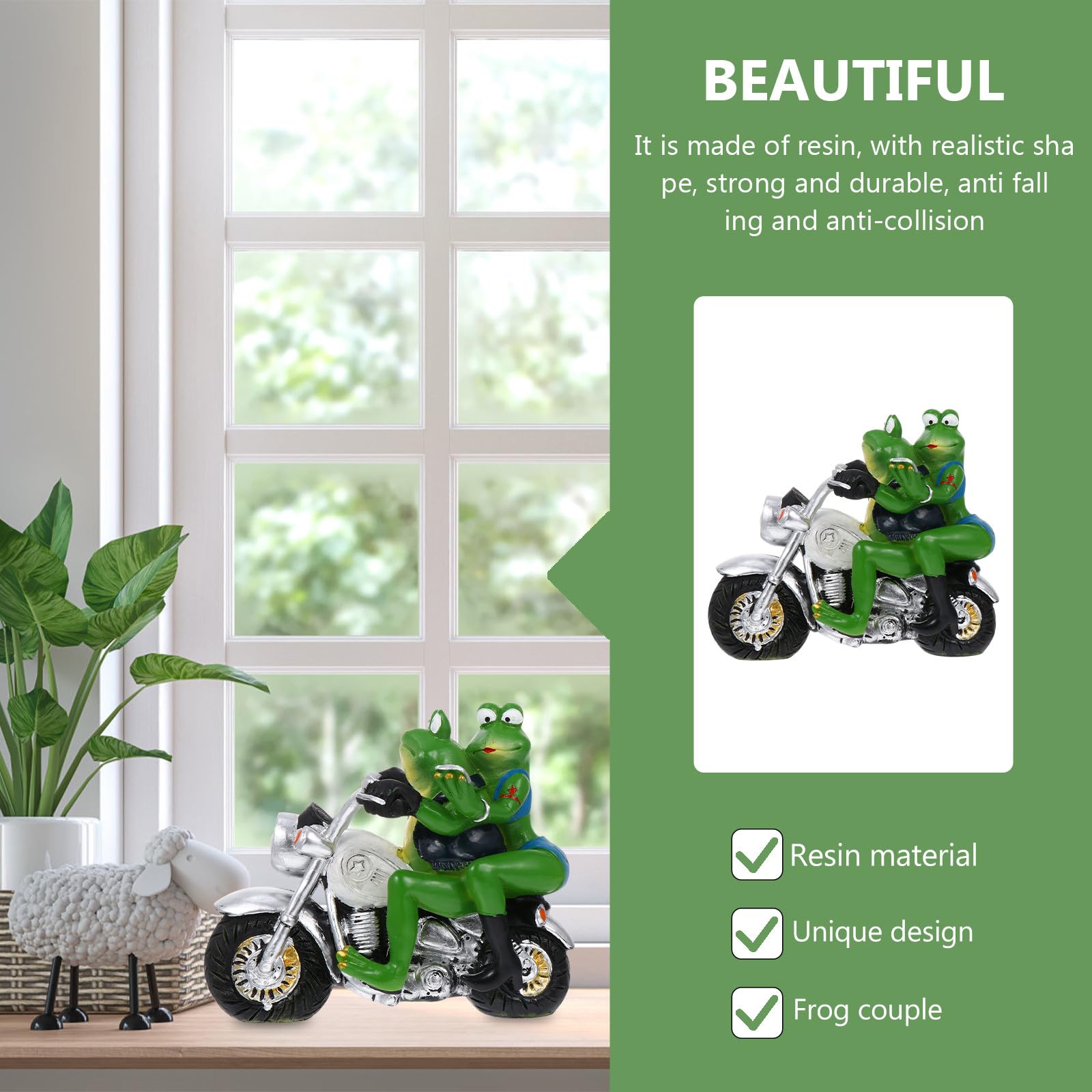 FOMIYES Wetterfeste Gartendeko Froschpaar aus Grünem Kunstharz als Liebevolle und Lebendige Gartenfigur für Hochzeit und Outdoor Dekoration