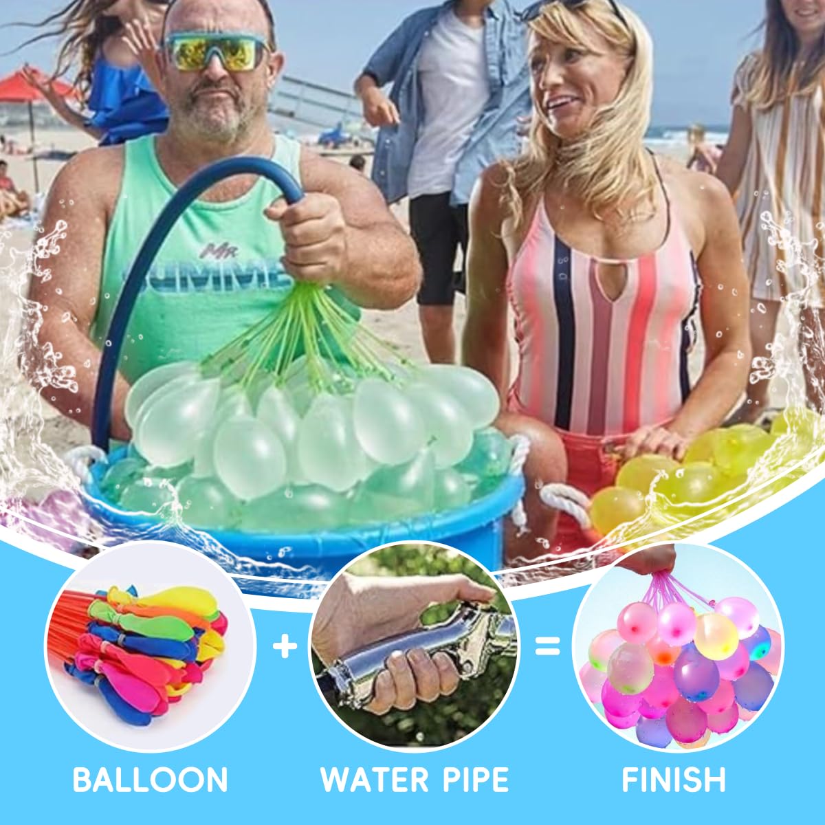 Palloncini Acqua Autosigillanti, Confezione da 999 Pezzi per Gavettoni Acqua, Bombe d'Acqua a Riempimento Rapido per Feste in Giardino