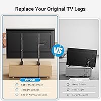 Vista 6 de PERLESMITH - Soporte universal para TV de 22 a 75 pulgadas, soporte de mesa para TV ajustable en altura, excelentes patas de reemplazo para TV