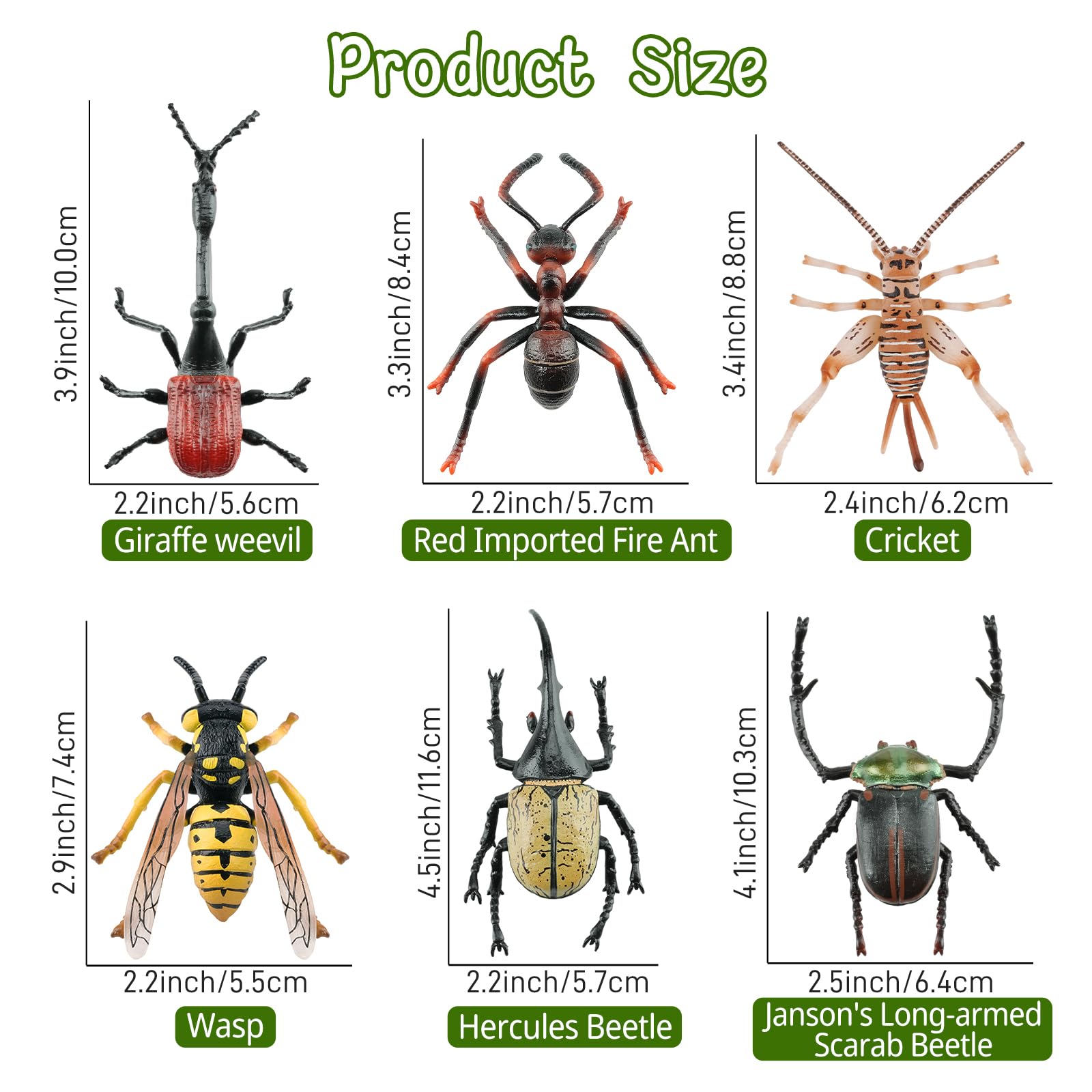 TOYMANY Zestaw 12 realistycznych figurek owadów, z tworzywa sztucznego, motyw owadów, na imprezę, zabawki edukacyjne, pisanki, Halloween, dekoracja na ciasto, na Boże Narodzenie, urodziny, prezent dla