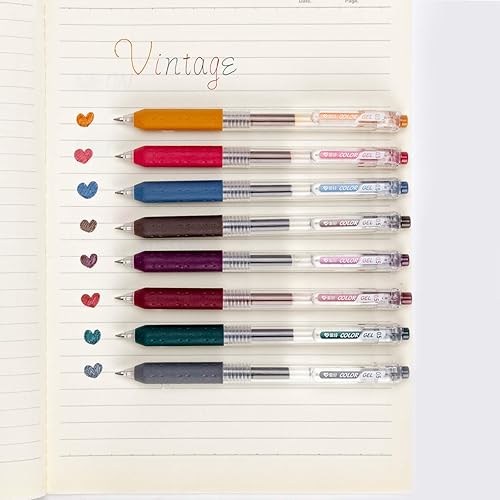 Miniatura 4 de AIHAO Bolígrafos de gel retráctiles, paquete de 8 unidades, punta fina de 0.020 in para escritura suave, planificador, diario, toma de notas para