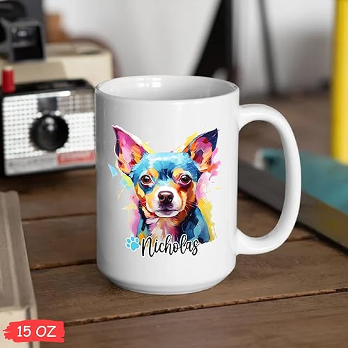 Miniatura 5 de Taza de café para perro Chihuahua, taza de viaje para perros Chihuahua, regalo personalizado para la pérdida de mascotas para cumpleaños, Navidad,