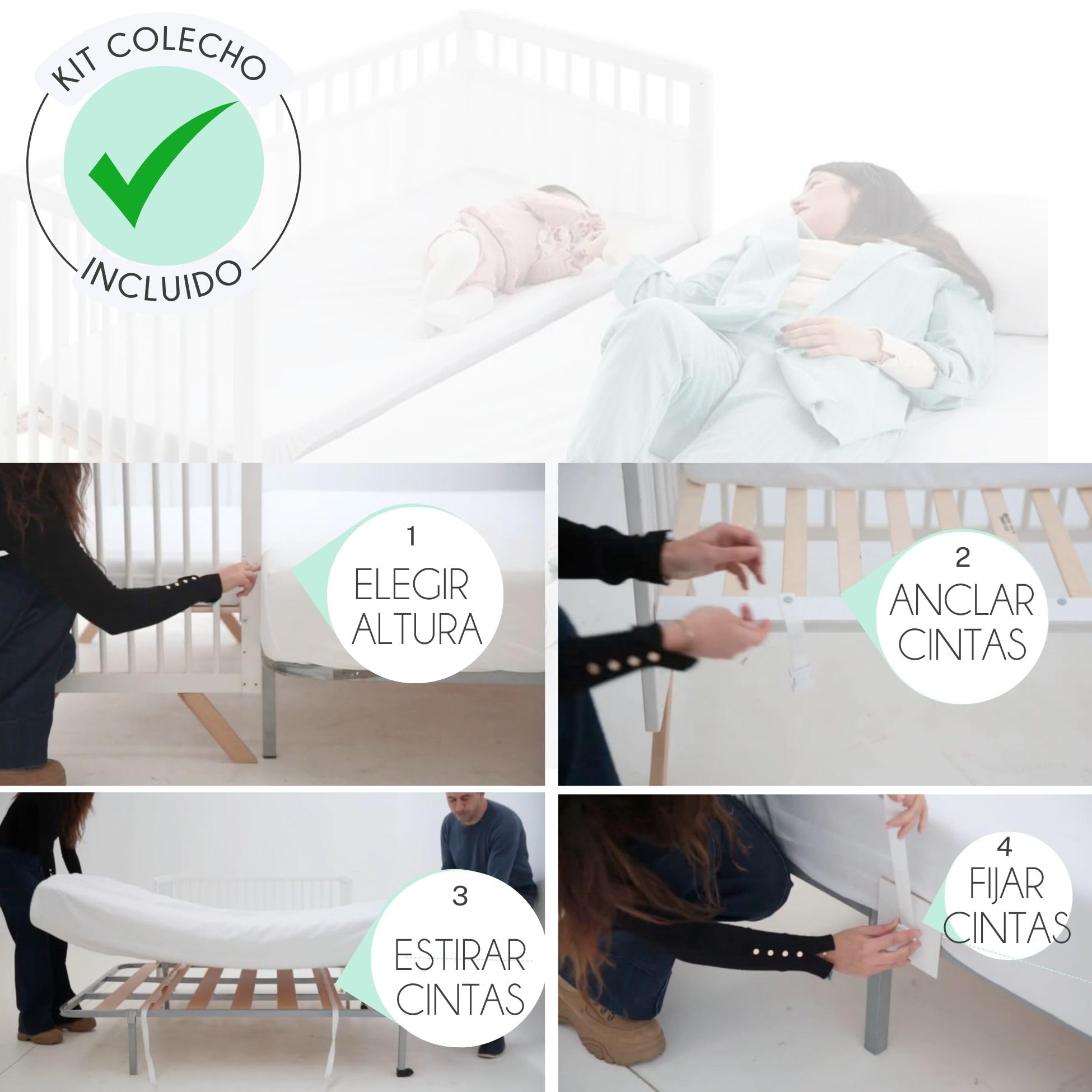 Koala CoolDreams - Lettino in legno, 120 x 60 cm, kit co-sleeper incluso