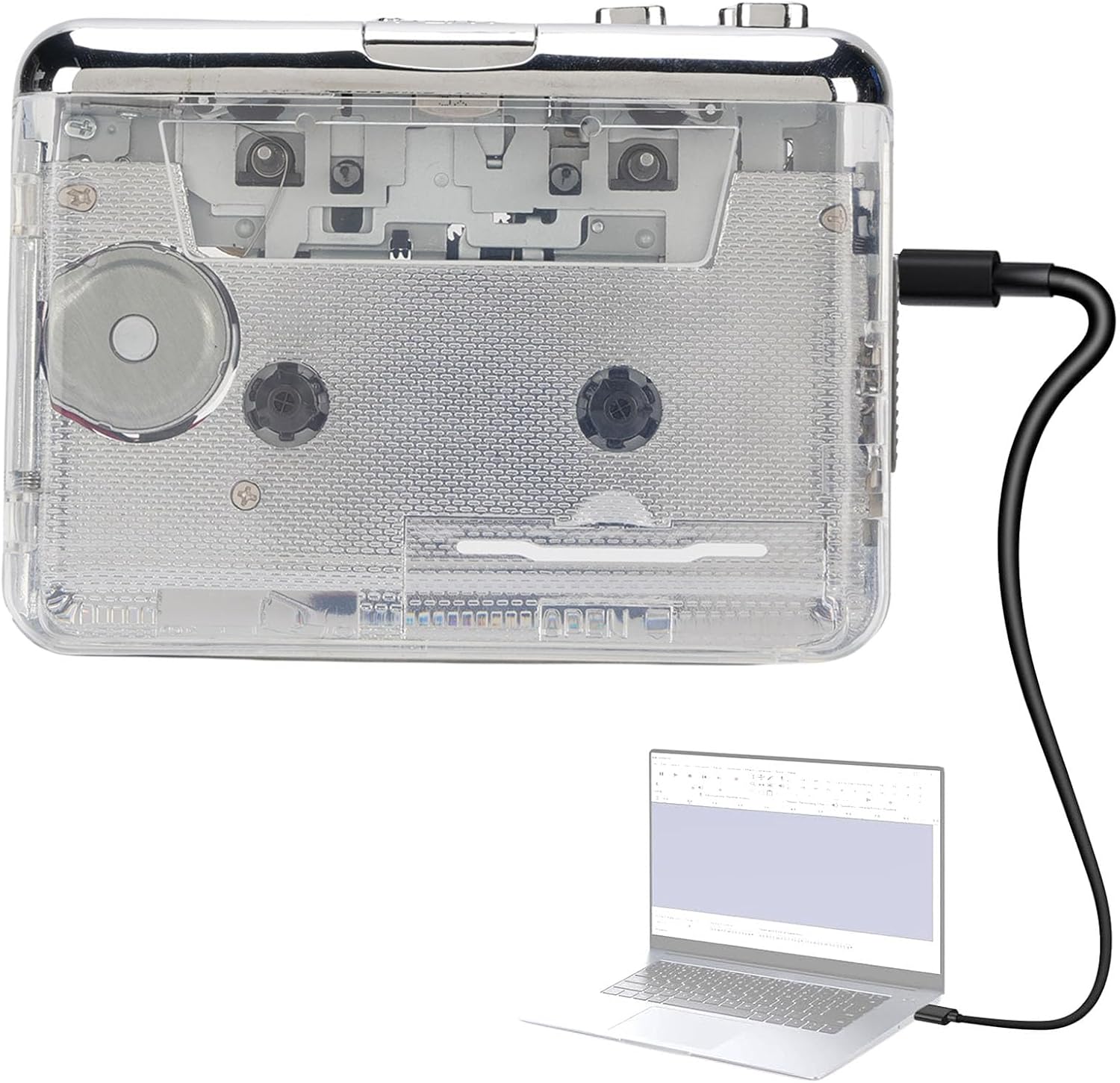 Dpofirs Cassette Player Recorder Converter, Crystal Clear Sound USB Cassette to MP3 Converter, Stereo Sound with Auto Rewind, Portable Walkmans for Walking Running Travel