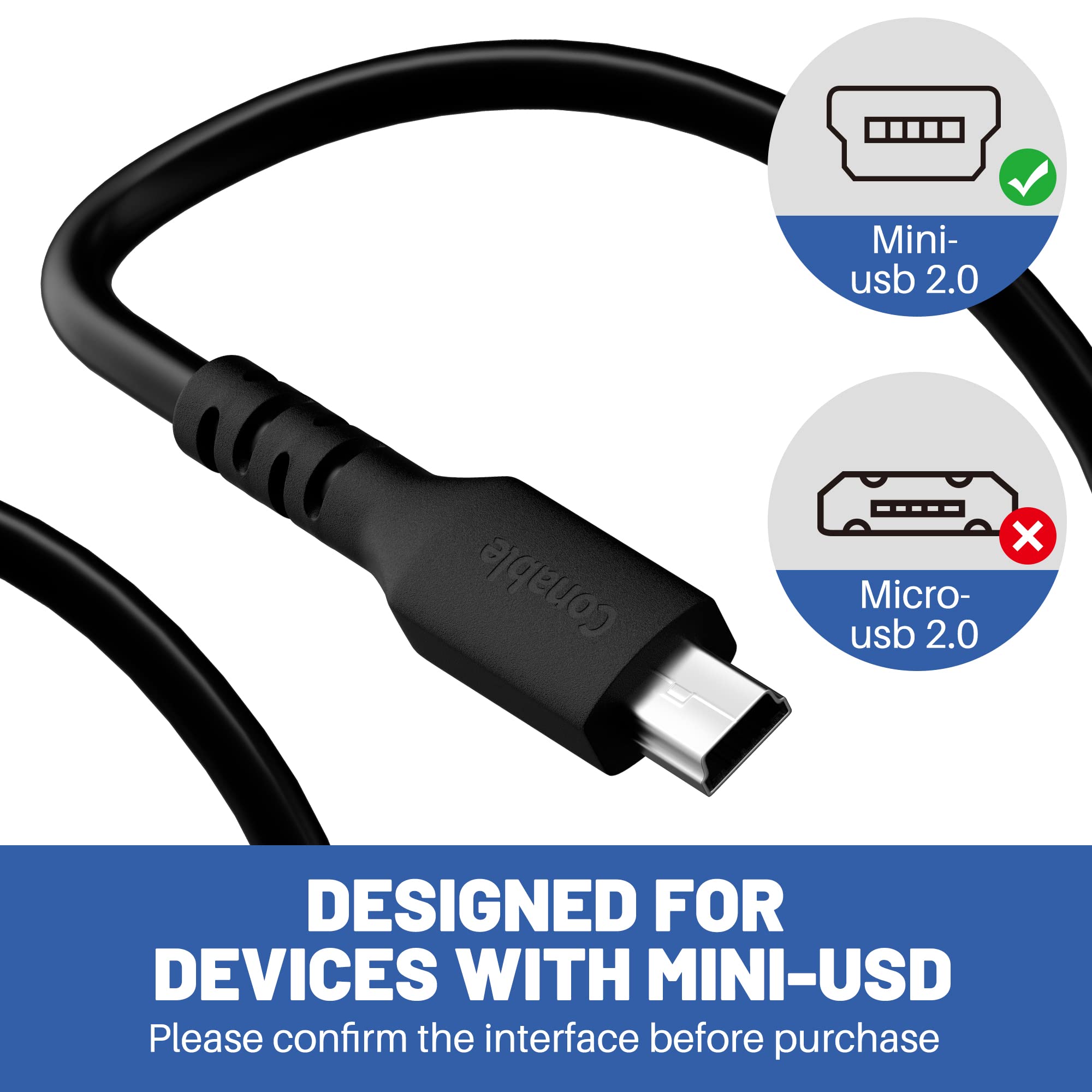 Amazon.com: Mini USB Cable 2 FT, USB A to Mini B Charger Cord