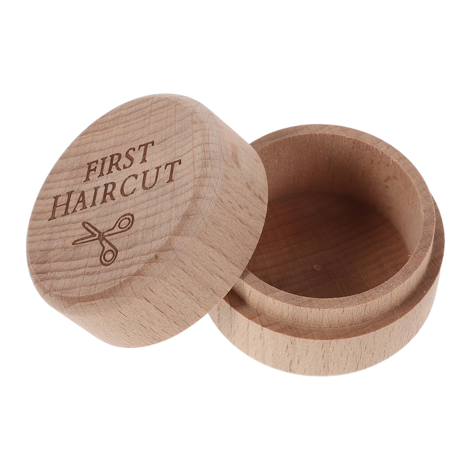 SUPVOX Baby Keepsake Box for First Haircut and Umbilical Cord - Natural Beech Wood Memory Organizer with Scissors - Ideal Newborn Keepsake Gift for Boys and Girls