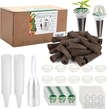 161 Pcs Seed Pod Kit Plant Seed Starter Sponges Kit for Hydroponic Indoor Garden System, Growing Pods Kit Include 30 Grow Sponges,30 Grow Baskets,30 Grow Domes,30 Pod Labels
