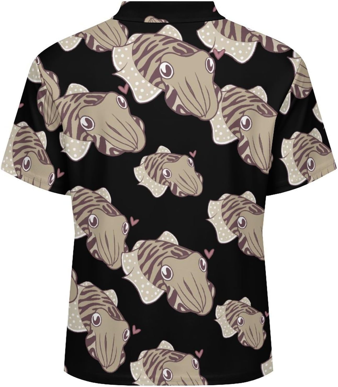 Cuttlefish Love Mens Polo Shirt Short Sleeve Top Tee Casual T-Shirt