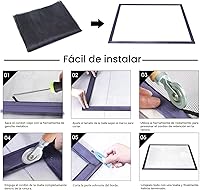Vista 5 de TOOLTRIZ Pantalla de repuesto para ventanas y puerta mosquitera, malla de fibra de vidrio duradera de 48 x 118 pulgadas, pantalla y reparación