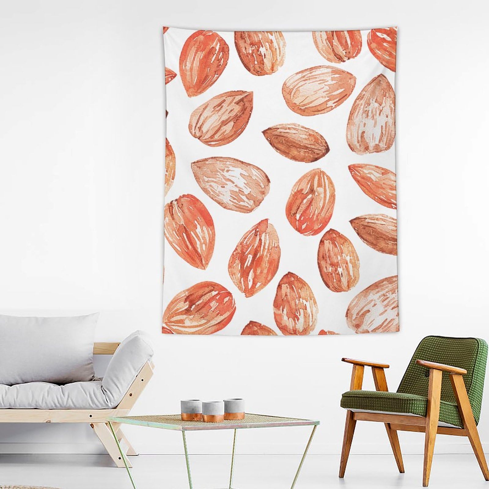 Tapiz de pared estético color almendra para transformar tu dormitorio con estilo divertido 8