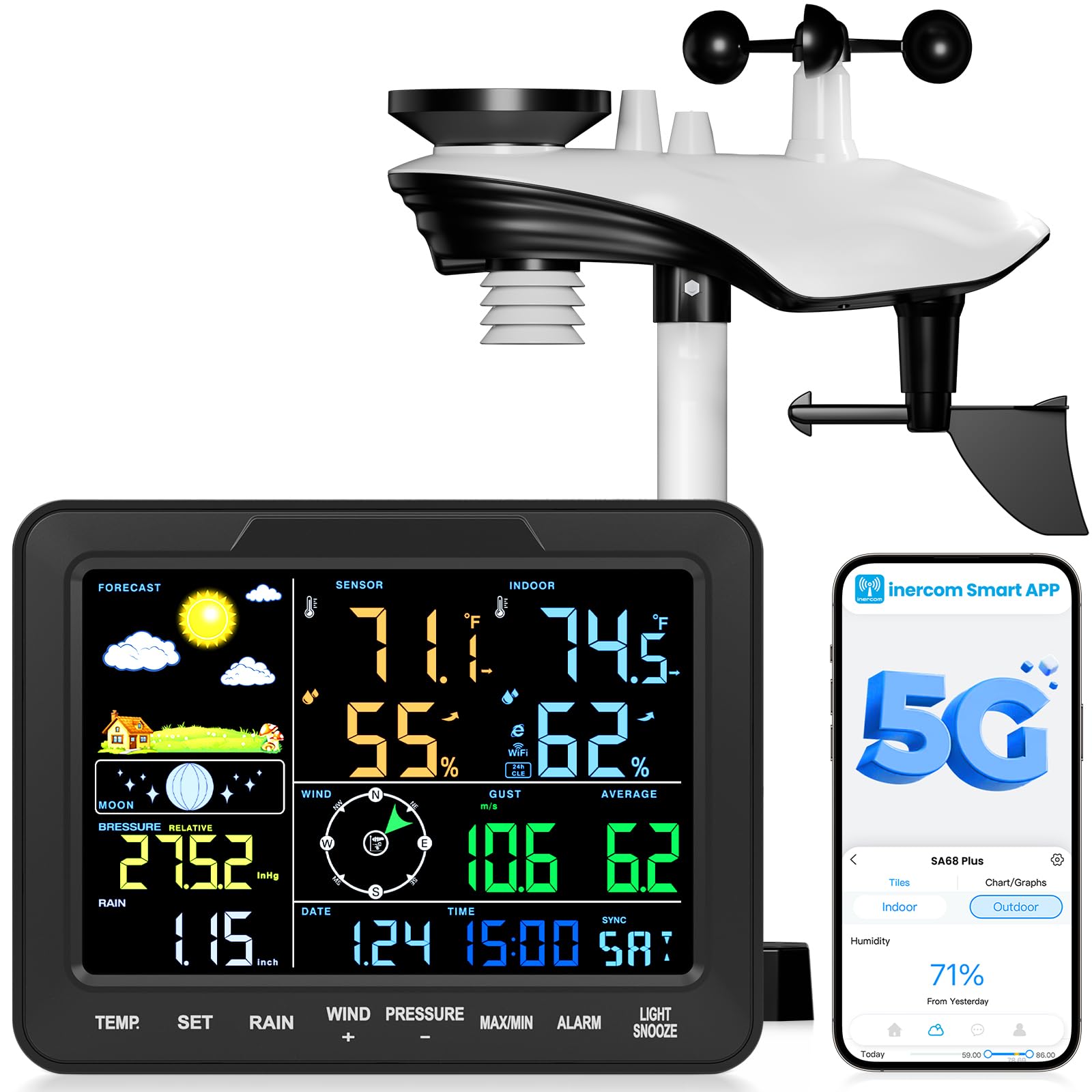 Photo 1 of Sainlogic WiFi Weather Station with Rain Gauge