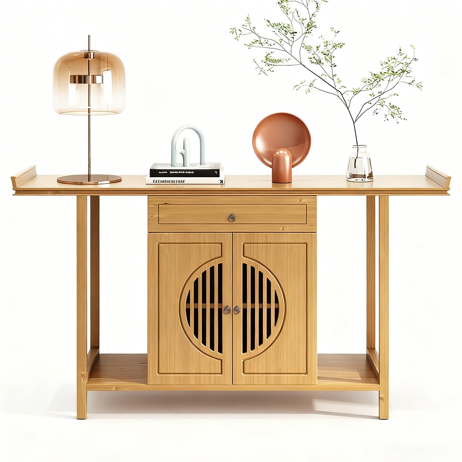 Mesa de altar zen para relajación espiritual: crea tu rincón de meditación con cajones de bambú