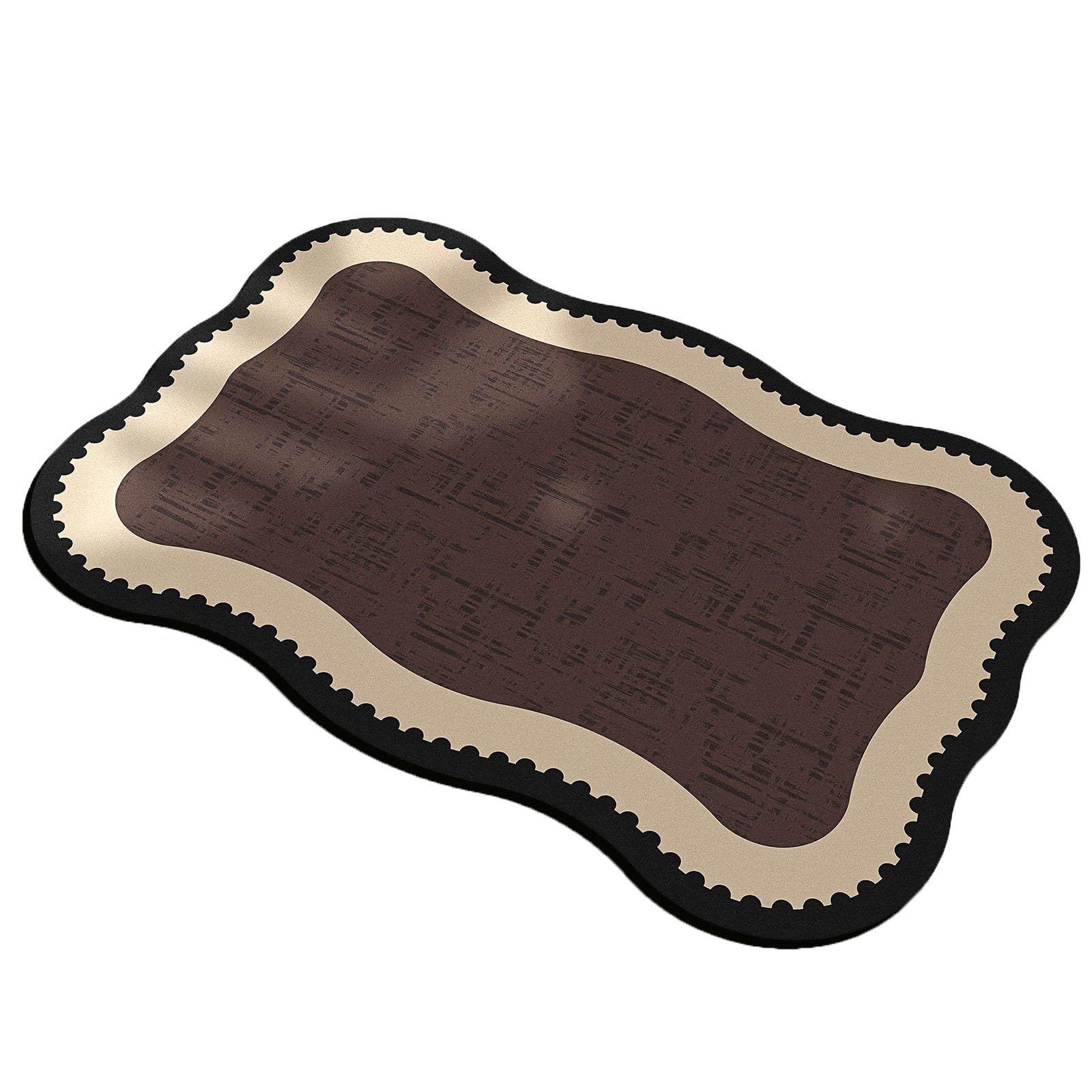 Diatomaceous Earth Shower Mat Non-Slip, Absorbent Bath Mat, Easy to Clean and Retains Its Shape,Suitable for Bathtubs, Showers, and In Front Of Sinks(Brown,40x60cm/15.7x23.6in)