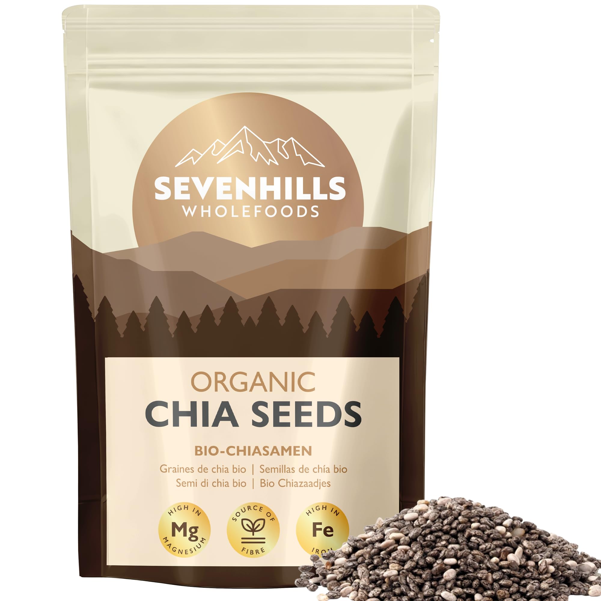 Sevenhills Wholefoods Semillas de Chia Crudas Orgánico 1.8kg
