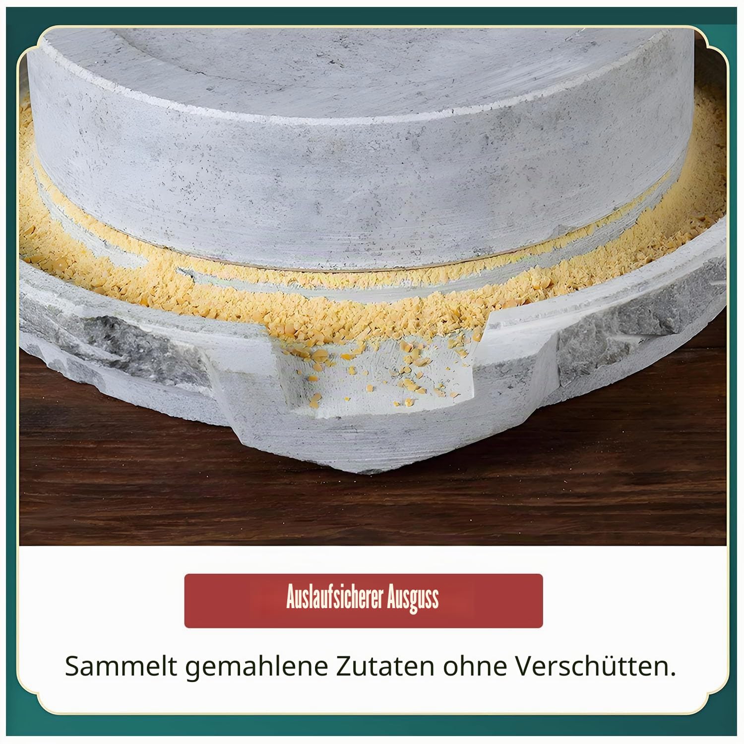 Yinian Getreidemühle Manuell, Haushalts-Handmühle Für Mit Holzständer, Handgekurbelte Nass/Trockenmühle, Gewürzzerkleinerer, Coffee Grinder, Grinders Für Getreide, Bohnen Und Gerste(Size:24cm)