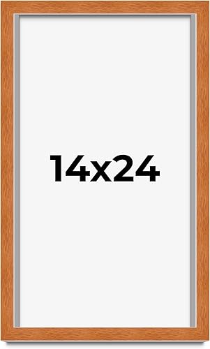 Miniatura 251 de Marco marrón de 18 x 24 pulgadas, marco de madera maciza de nuez de miel, ancho de moldeo de 0.875 pulgadas, profundidad de rabo de 0.875 pulgadas