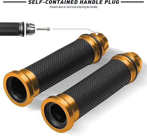 Miniatura 8 de DREAMIZER 78" 22mm Empuñaduras de manillar universales para motocicleta, agarre de goma y gel para bicicleta de tierra y motocross - Dorado