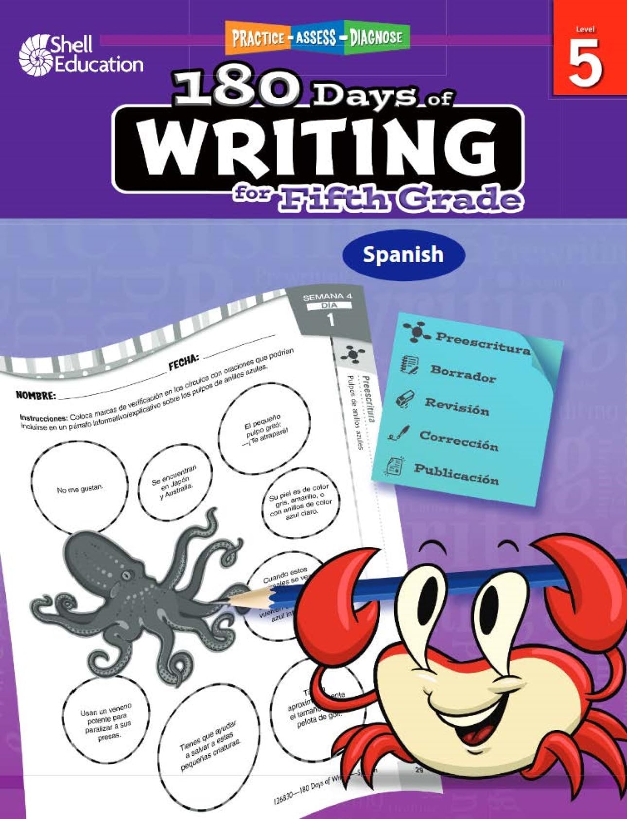 180 Days(tm): Writing for 5th Grade Spanish Practice Workbook for Classroom and Home, Cool and Fun Practice Created by Teachers (180 Days of Practice) (Spanish Edition)