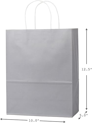 Miniatura 3 de Hallmark Surtido de bolsas de regalo de papel grandes de 12 pulgadas, paquete de 12 en rosa pastel, lavanda, azul, gris, papel kraft  sólidos y