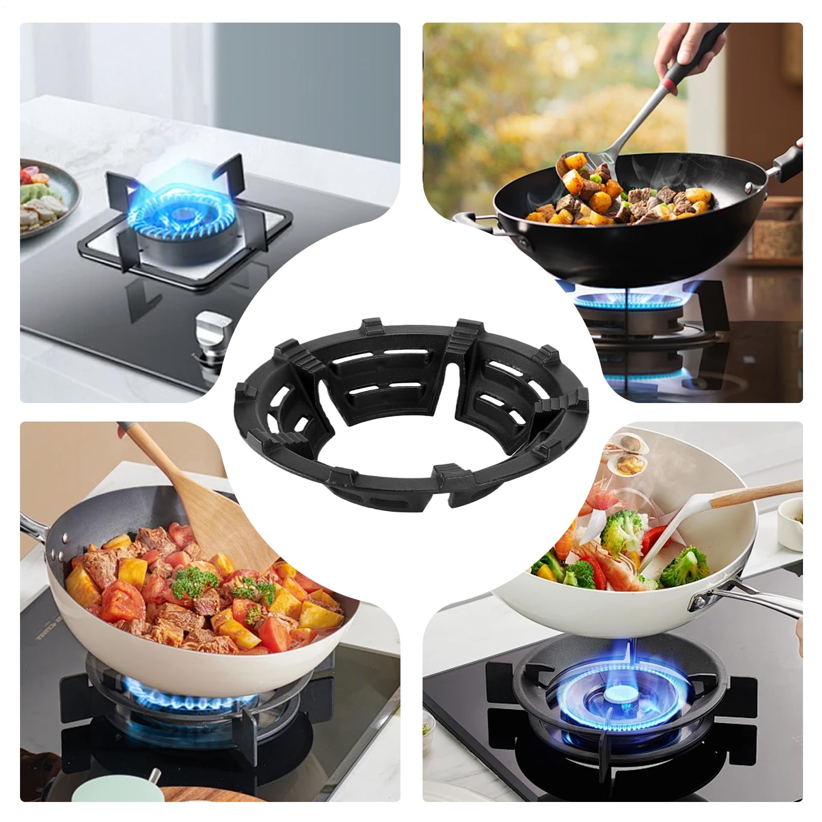 Generisch - Soporte – Estructura robusta, plataforma de quemador estable, soporte para ollas multiusos, soporte para placa de cocción resistente al calor, accesorios para cocina, buffet, catering, uso