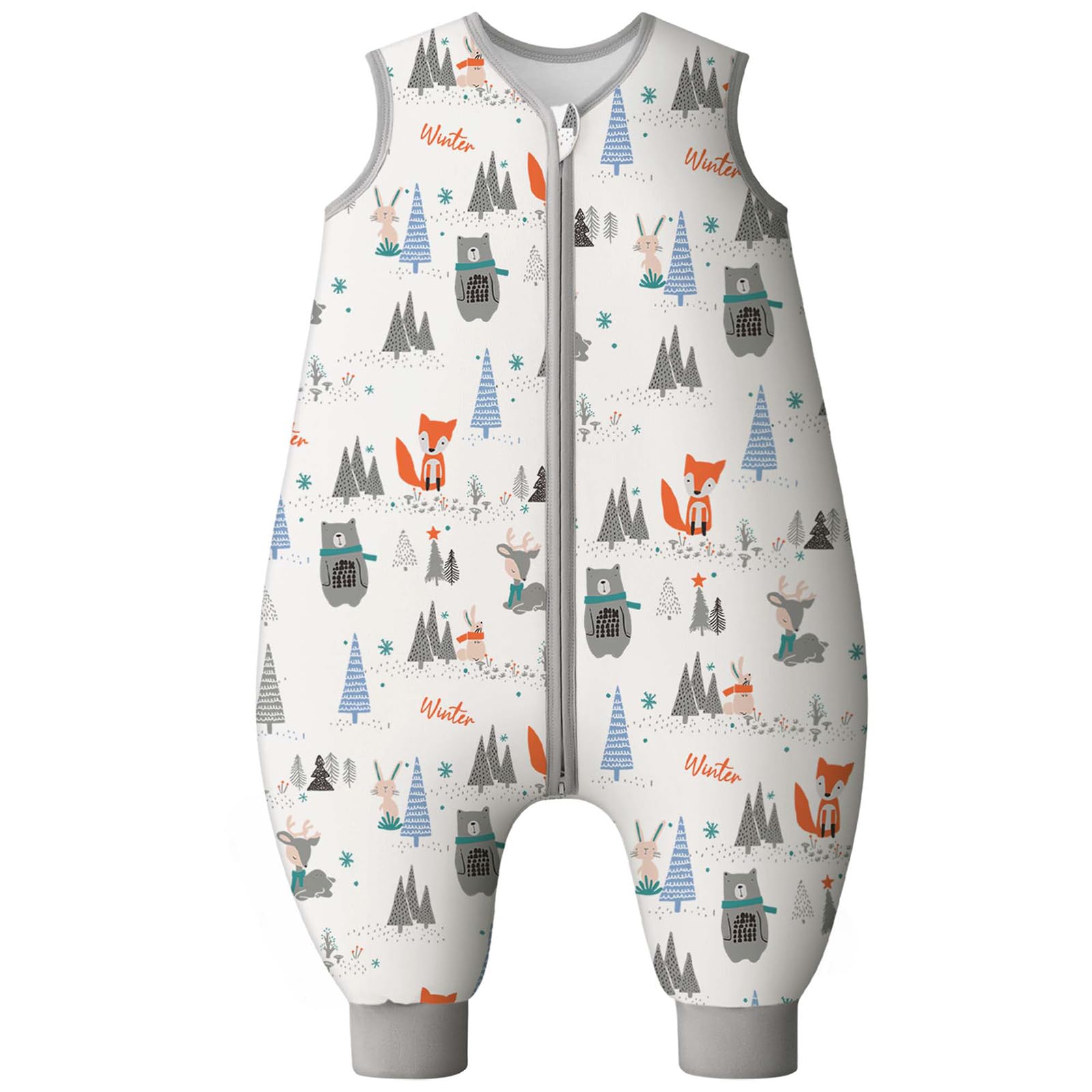 Looxii Pack de 2 Saco de Dormir bebé con Pies 0.5 TOG Algodón sacos de dormir de verano para 6-18 Meses Niños Niñas 70 cm Oso Rosa — view 11