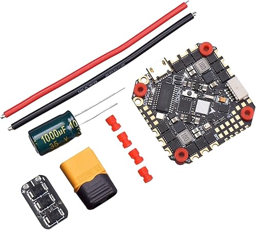 GoolRC GHF405AIO-BMI F405 Controlador de vuelo W/5V 10V BEC incorporado 40A BLHELI_S 2-6S 4 en 1 ESC 25.5X25.0.197 in para FPV Drone