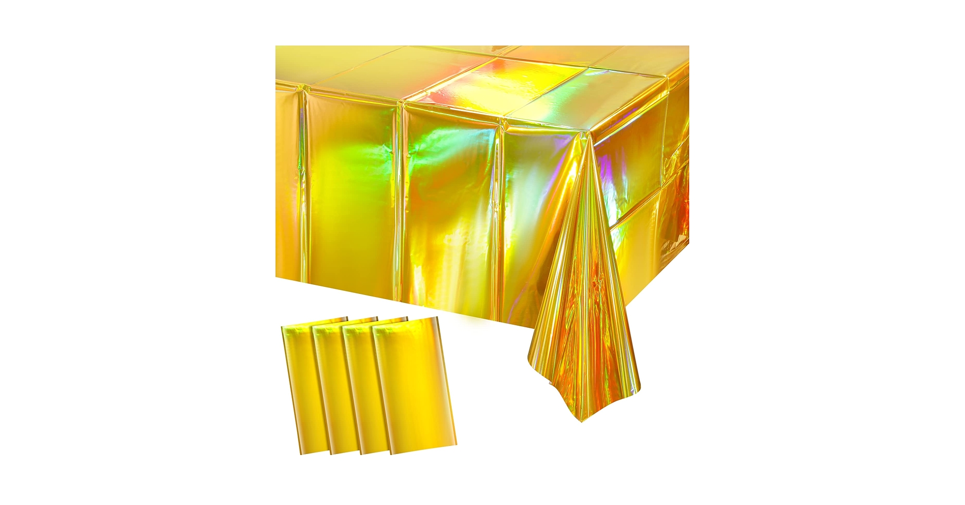 4 Pack Gold Dot Disposable Tablecloths Plastic Tablecloth Paper