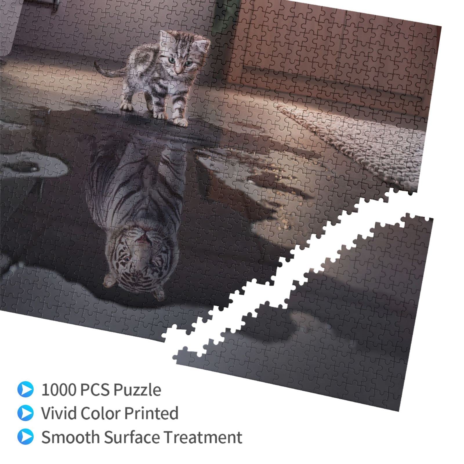 Amazon.co.jp: 1000ピース ジグソーパズル 子猫と白虎 大人用