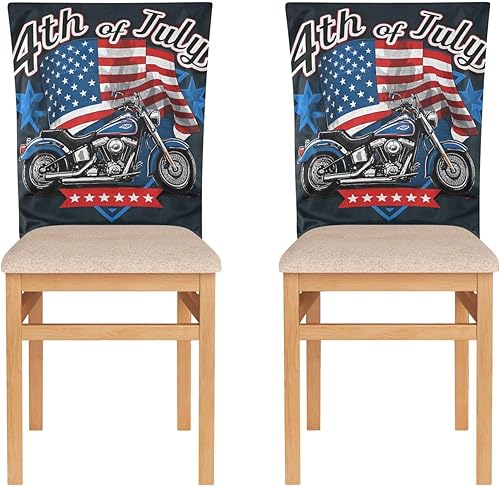 Miniatura 2 de 4 de julio Día de la Independencia negro locomotora cubierta decorativa para silla para hotel lavable comedor cubierta protectora de sillas para