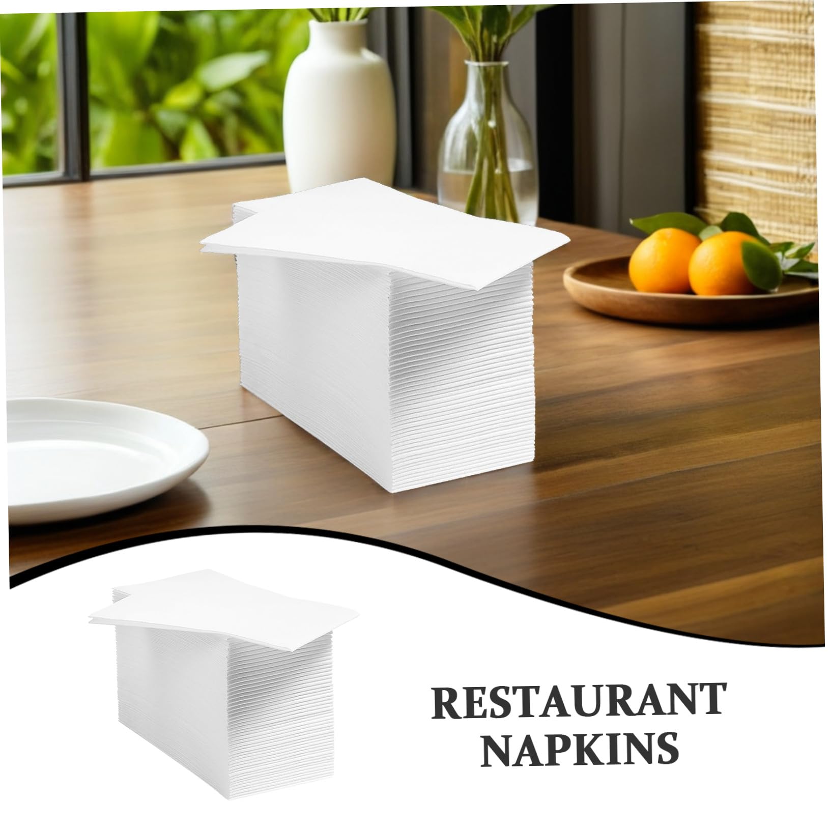 Servilletas de Papel para Fiesta y Almuerzo de 40x30 Cm, Color Blanco, Gruesas y Plegadas, Paquete de 100 Unidades para Cumpleaños y Restaurante