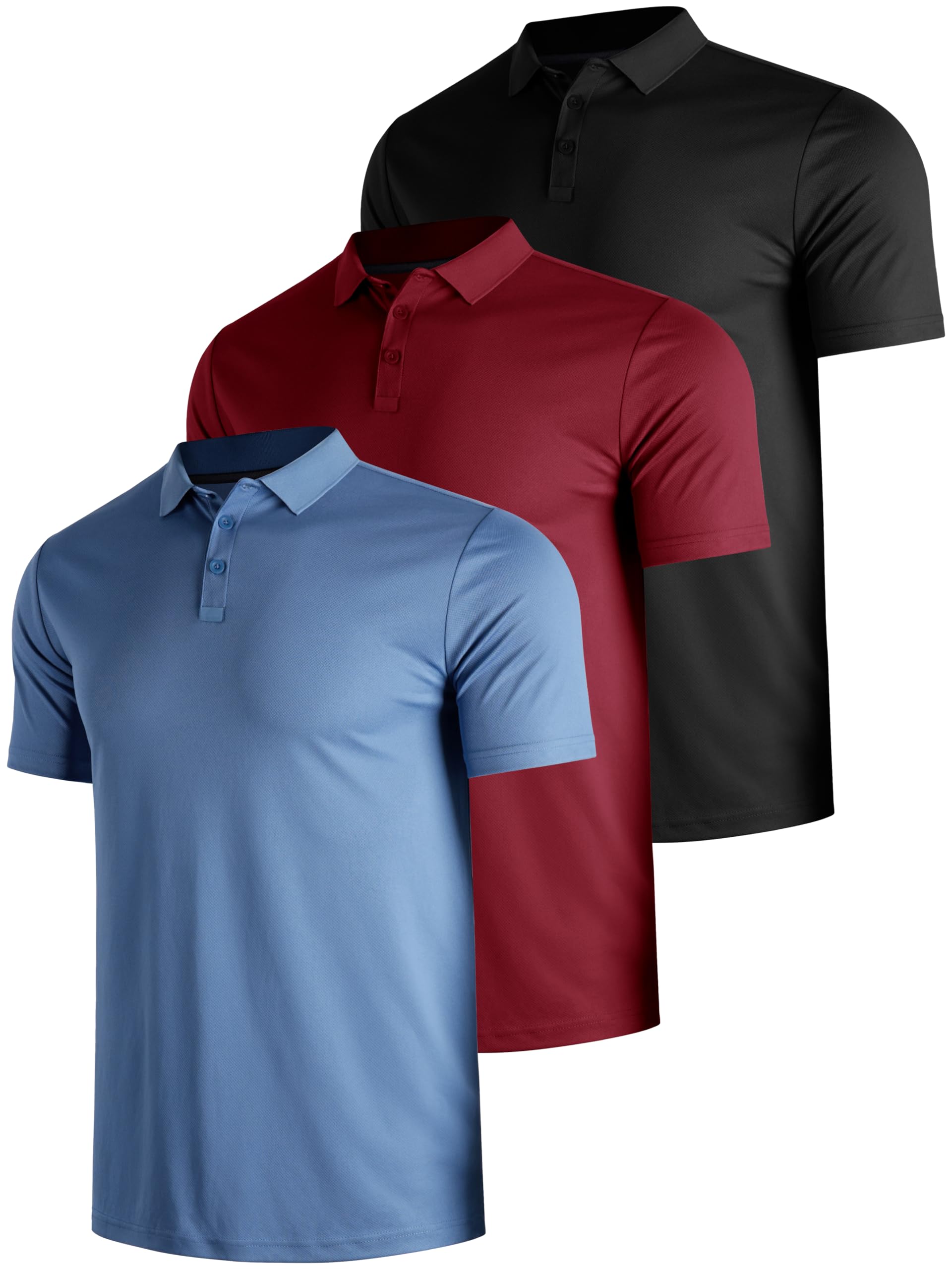 Men's 3 Packs Quick Dry Golf Polo Shirts Dry Fit Moisture Wicking Summer Workout Casual Short Sleeve Shirts?5XL?3 packs4